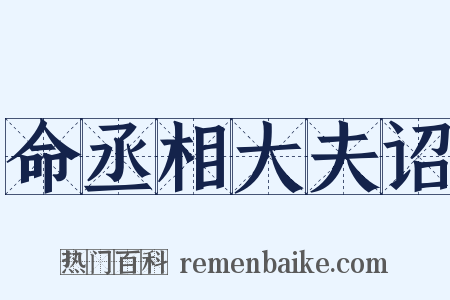 命丞相大夫诏是什么意思的图片